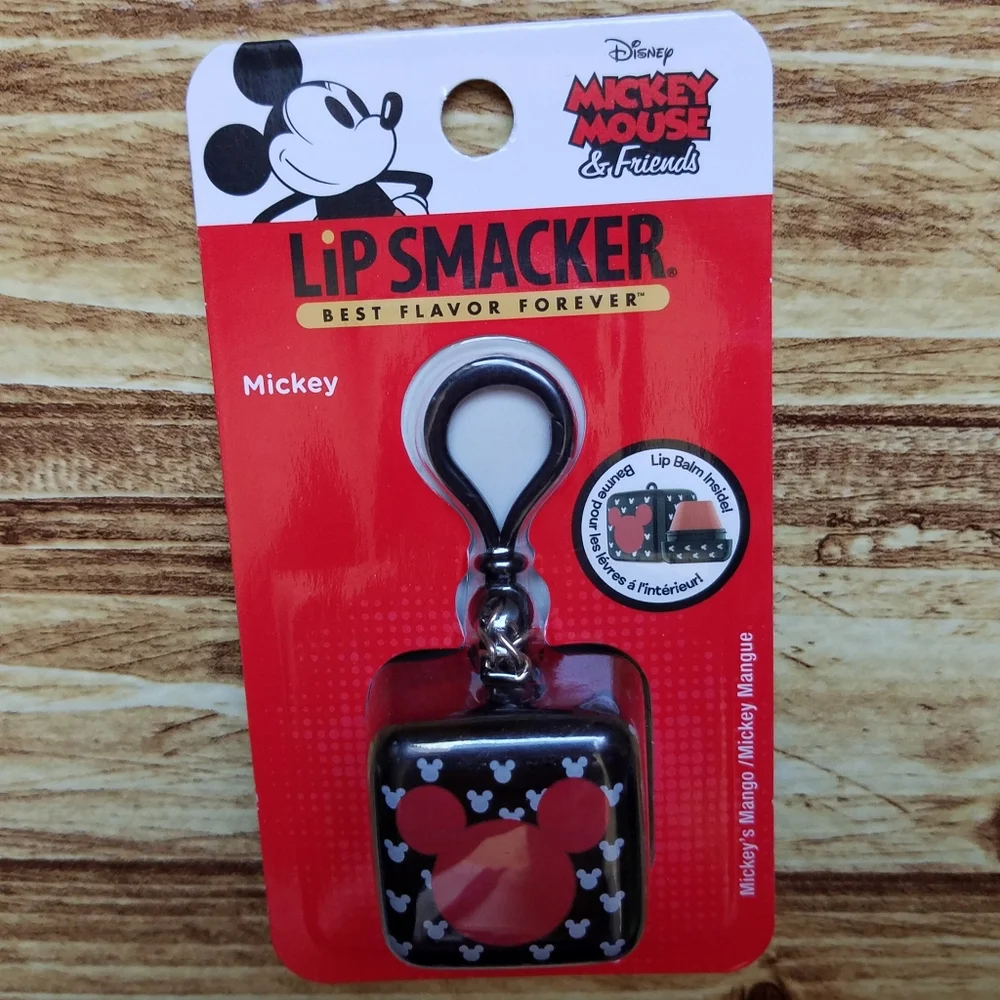 Disney Lip Smacker Key Chain Ring Bag Charm Lip Gloss Chapatick Princess Mickey